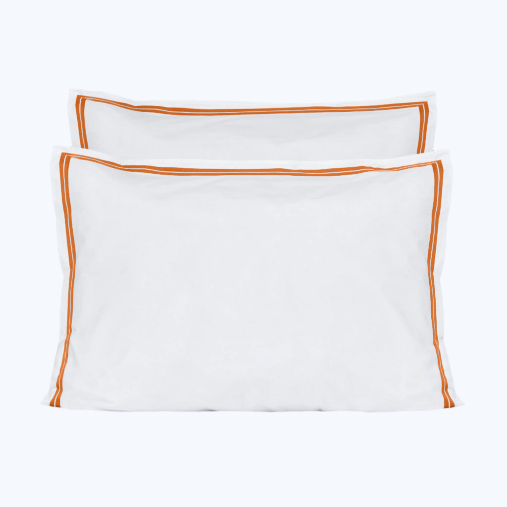 Mylos Duvet + Sham White/Rust / Sham / Standard