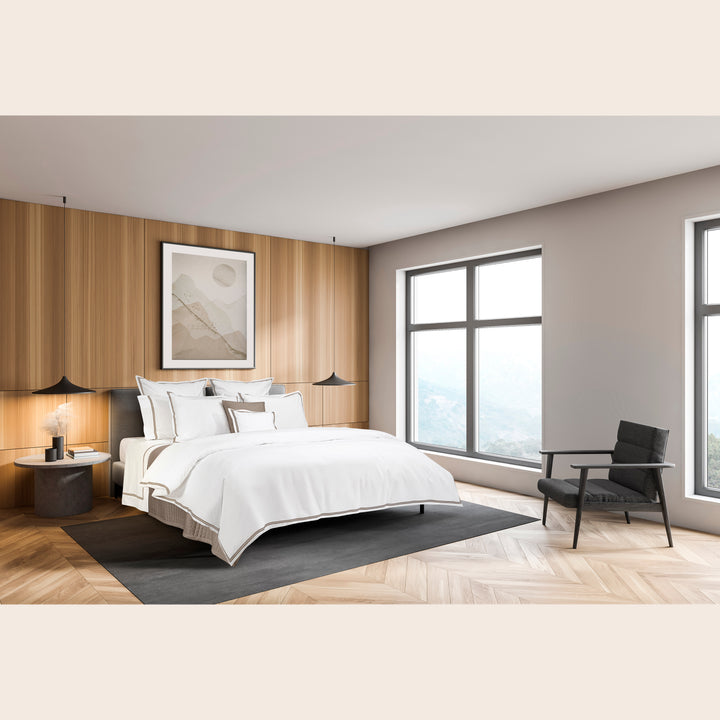Mylos Duvet + Sham White/Brown / Duvet / Twin