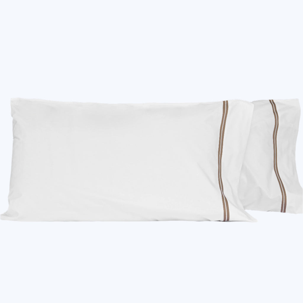 Mylos Pillowcases White/Brown / Standard