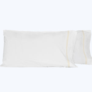 Mylos Pillowcases White/Brown / Standard - hover