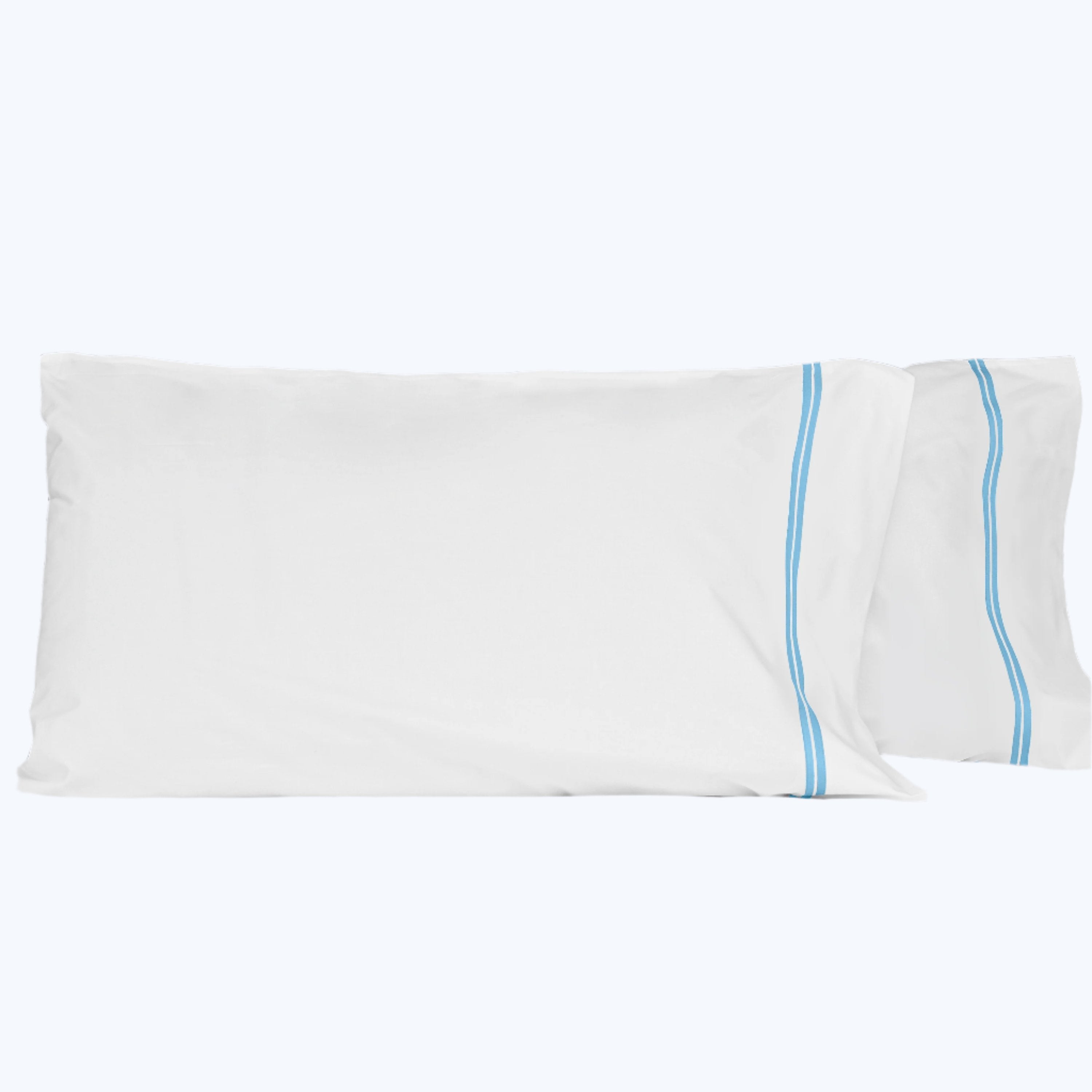 Mylos Pillowcases White/Cerulean / Standard