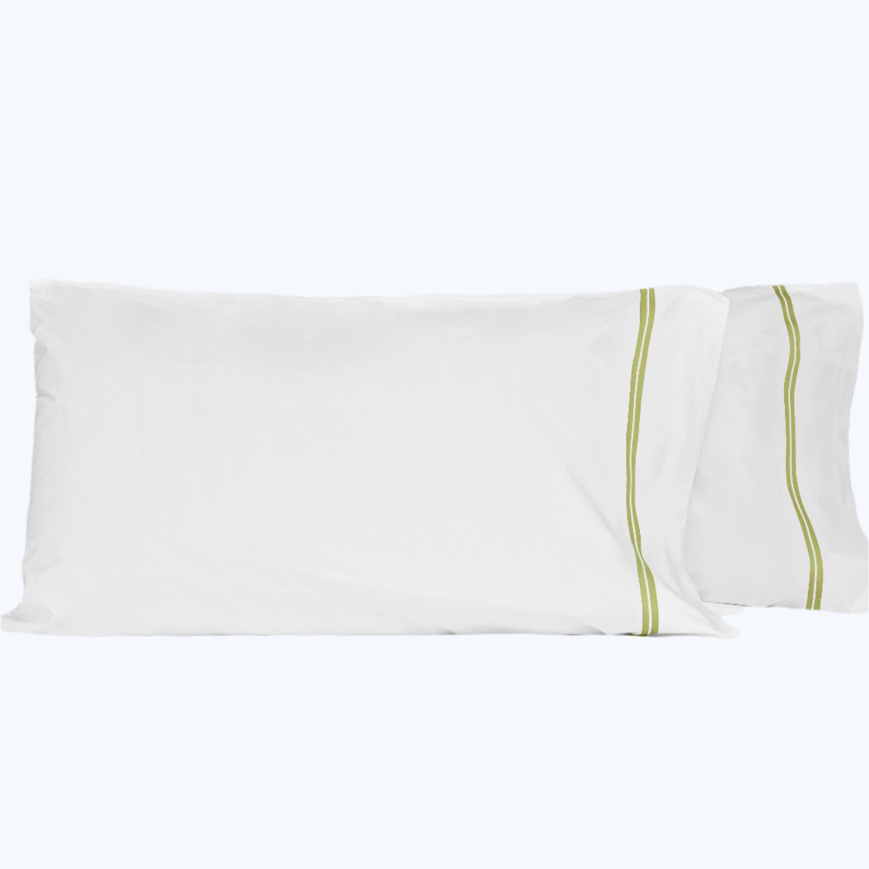 Mylos Pillowcases White/Moss Green / Standard