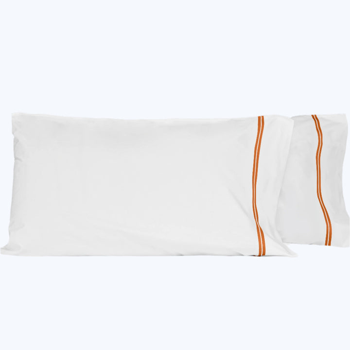Mylos Pillowcases White/Rust / Standard