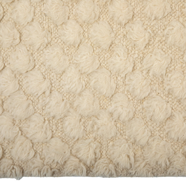 White Moroccan Wool Rug - 8'3" x 9'8"