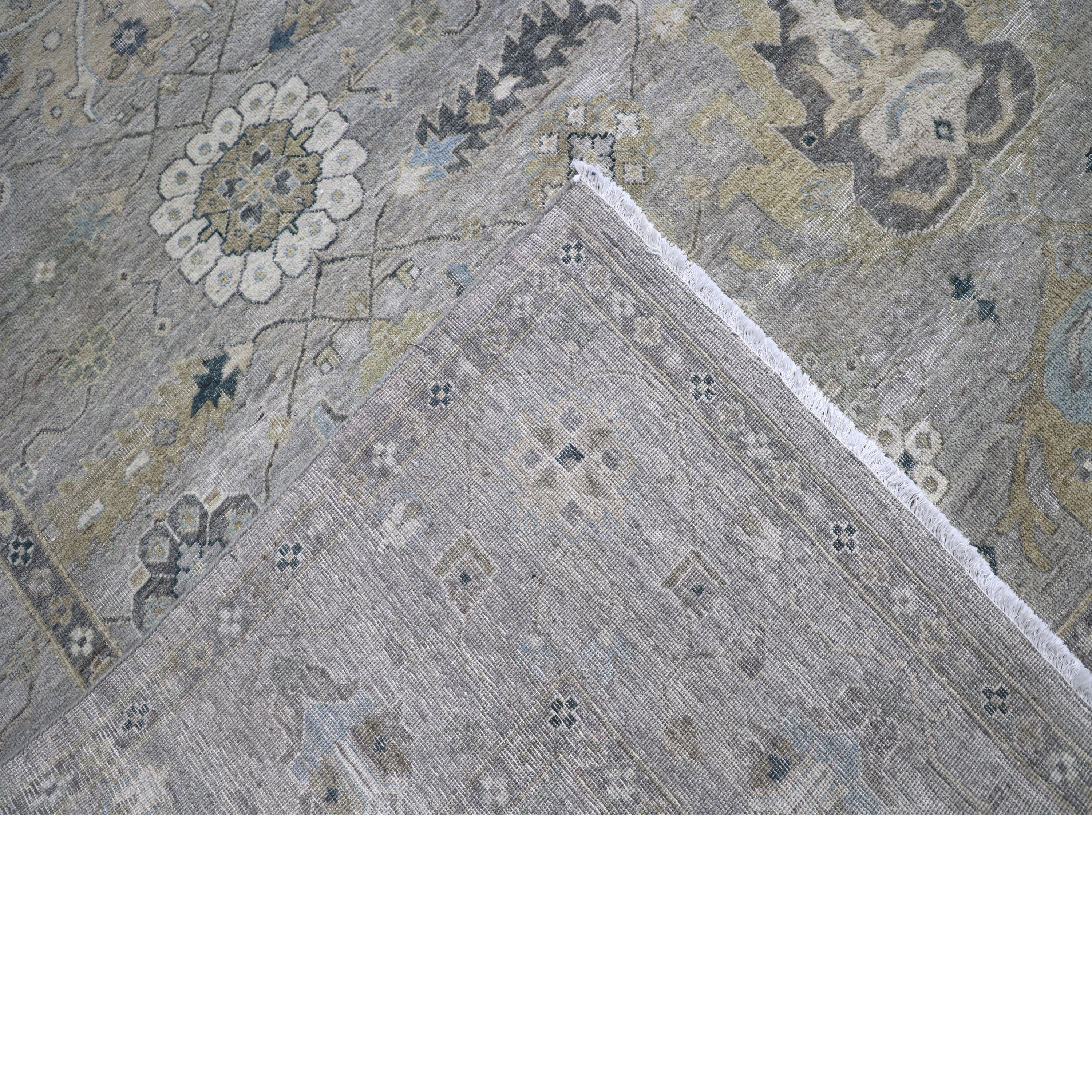 Grey Contemporary Wool Rug 9x12