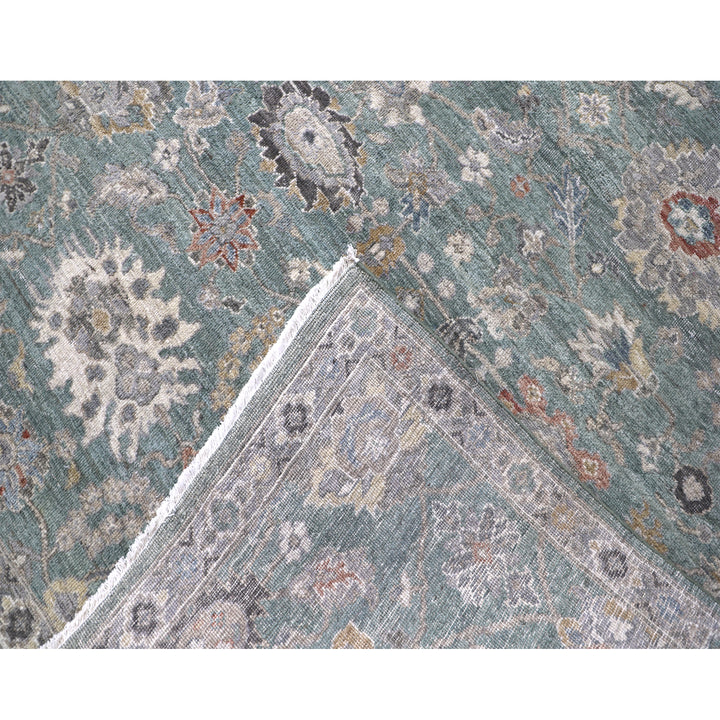Green Contemporary Wool Rug 8x10
