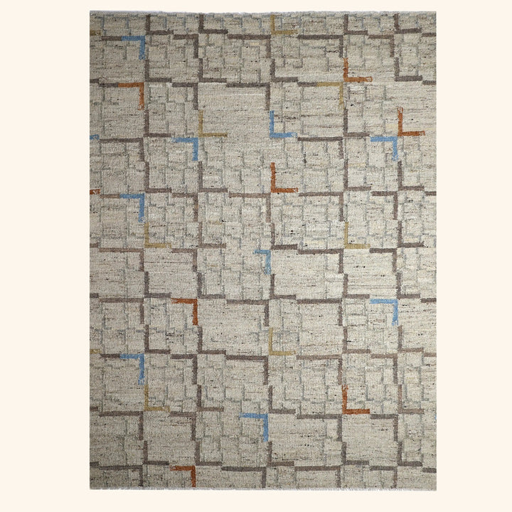 Beige Contemporary Wool Rug - 10'2" x 13'9"