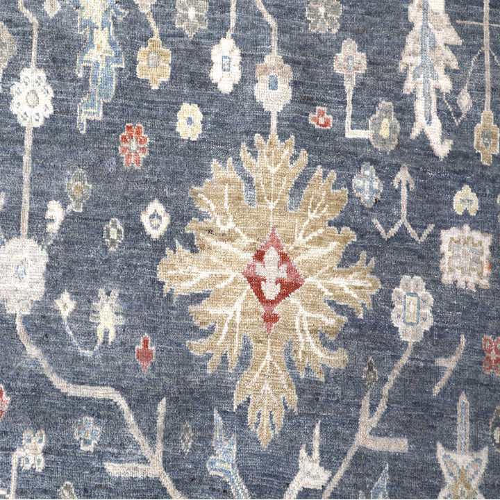 Blue Contemporary Wool Rug 9x12