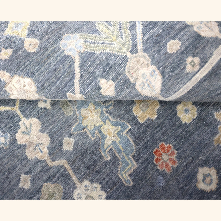 Blue Contemporary Wool Rug 9x12