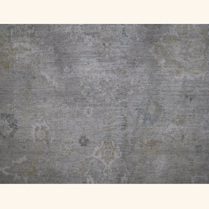 Grey Contemporary Silk Rug 9x12