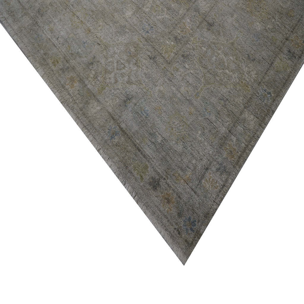 Grey Contemporary Silk Rug 9x12