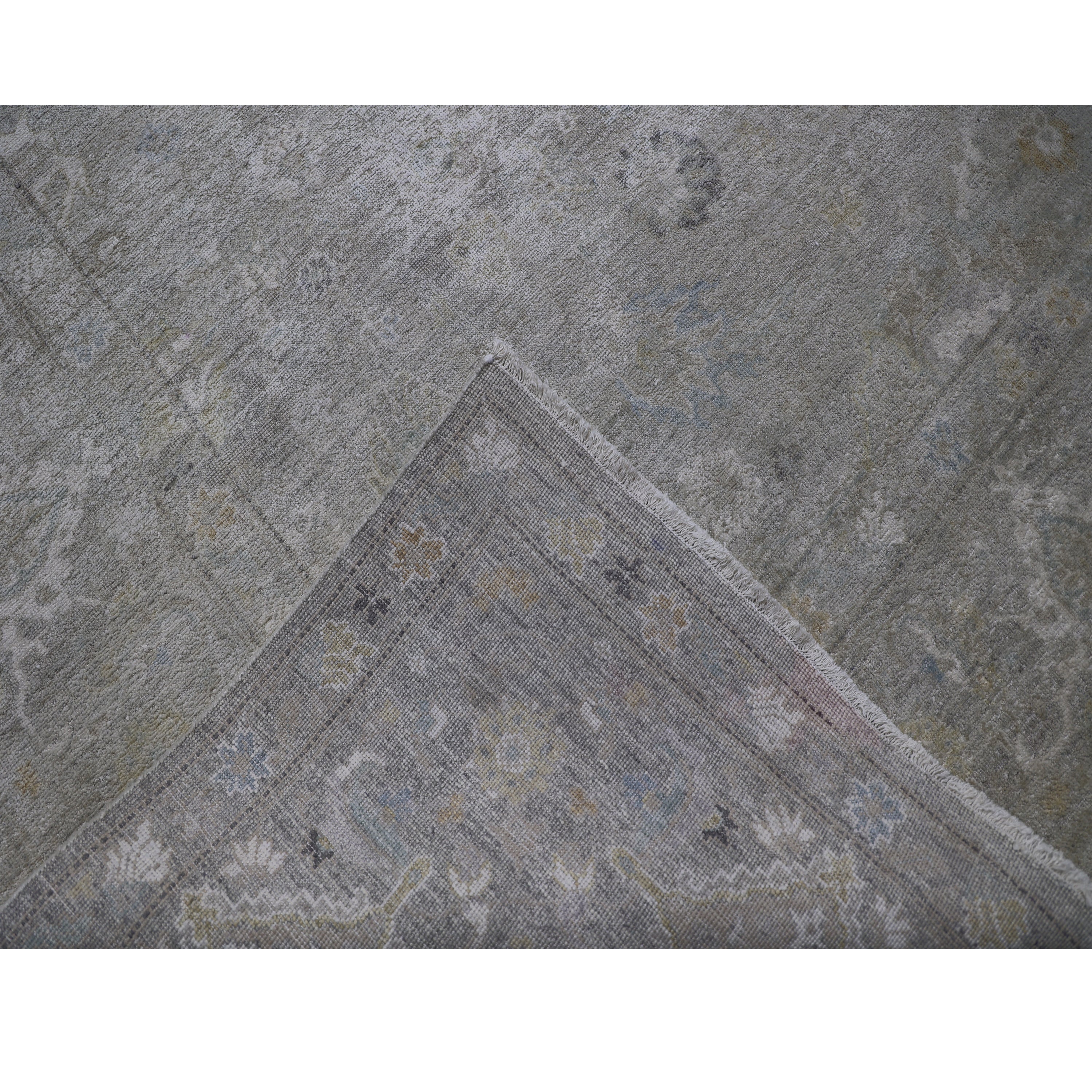 Grey Contemporary Silk Rug 9x12