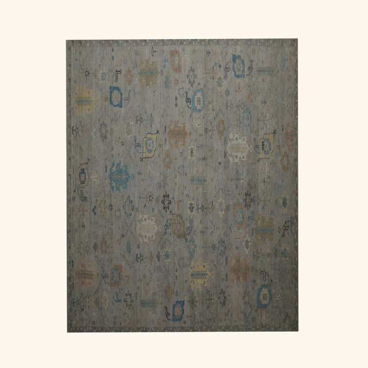 Grey Contemporary Wool Rug - 9'10" x 13'8"