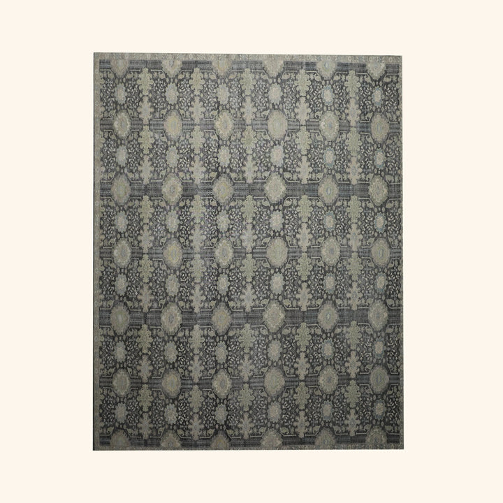 Black Contemporary Wool Rug - 11'10" x 15'0"