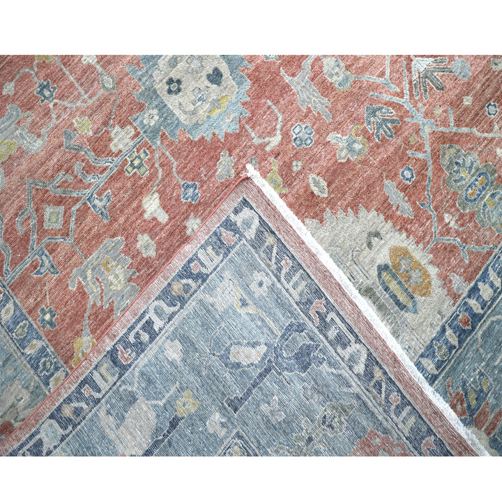 Blue Contemporary Wool Rug - 11'9" x 15'0"