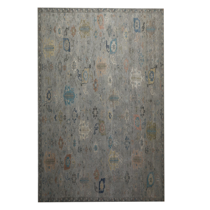 Grey Contemporary Wool Rug - 8'10" x 11'11"