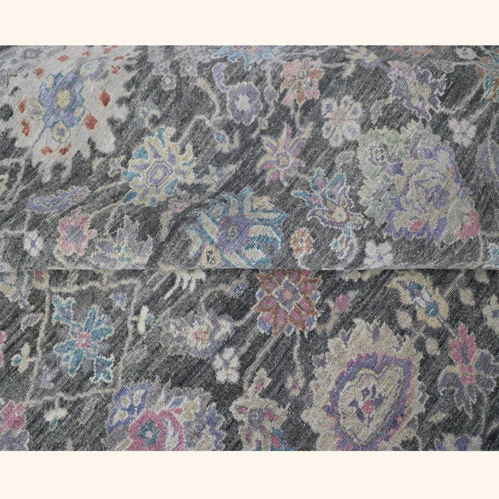 Charcoal Contemporary Wool Rug 10x14