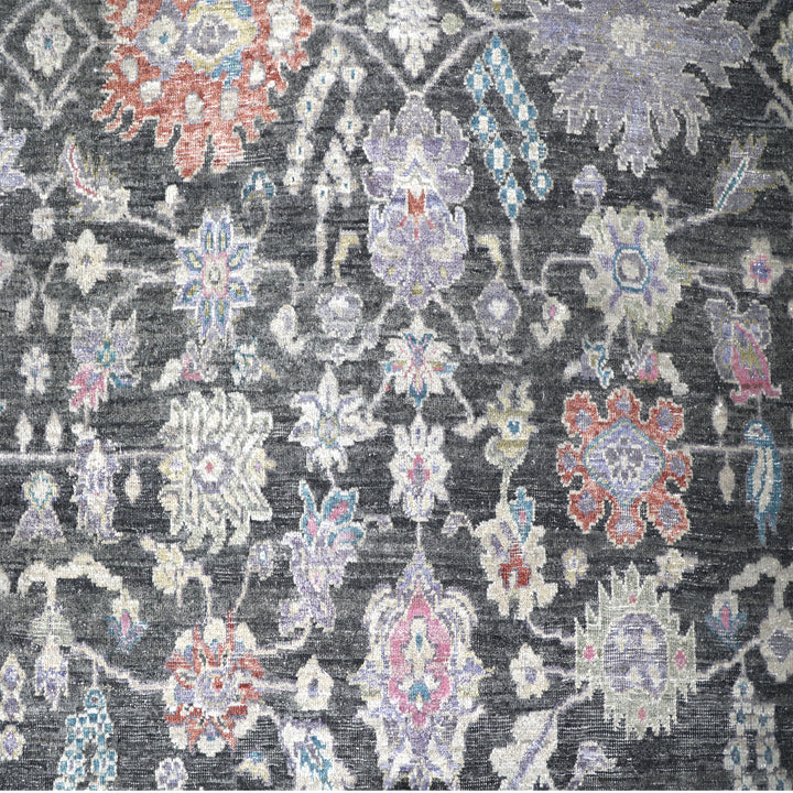 Charcoal Contemporary Wool Rug 9x12