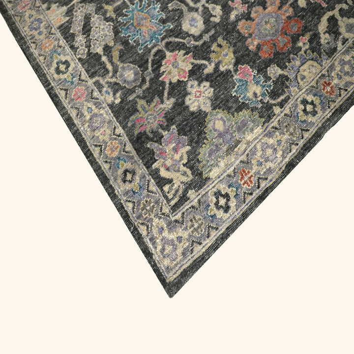 Charcoal Contemporary Wool Rug 9x12