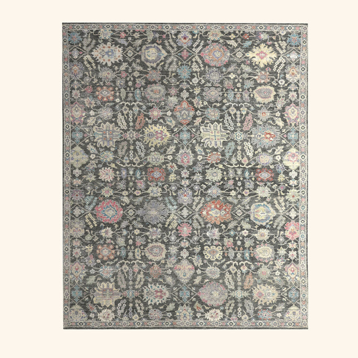 Charcoal Contemporary Wool Rug 8x10