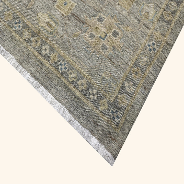 Grey Contemporary Wool Rug 10x14