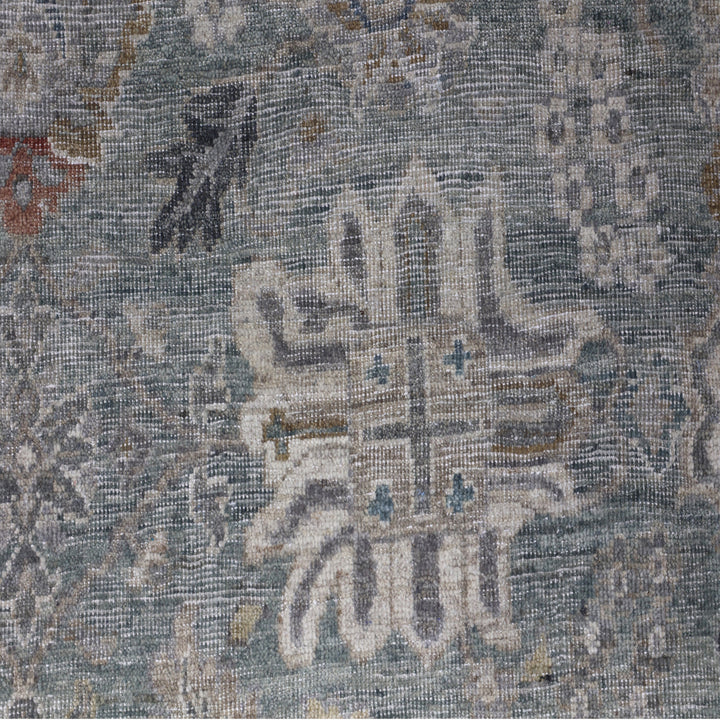 Green Contemporary Wool Rug 5x8
