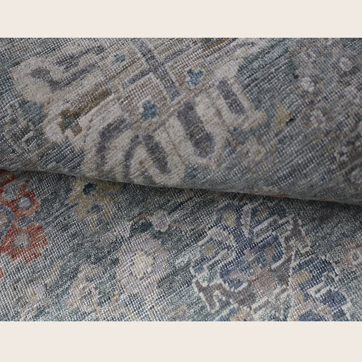 Green Contemporary Wool Rug 5x8