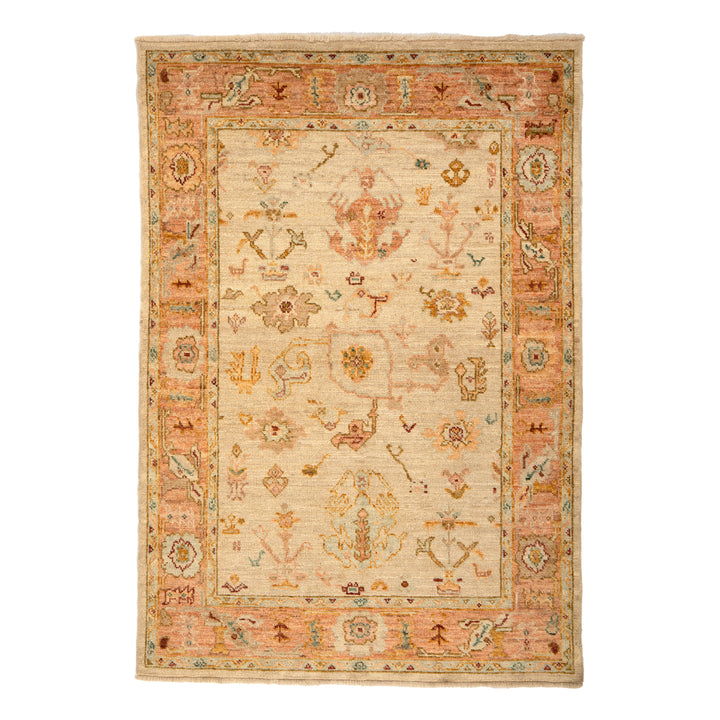 Traditional Oushak Wool Rug  - 5'2" x 7'5"