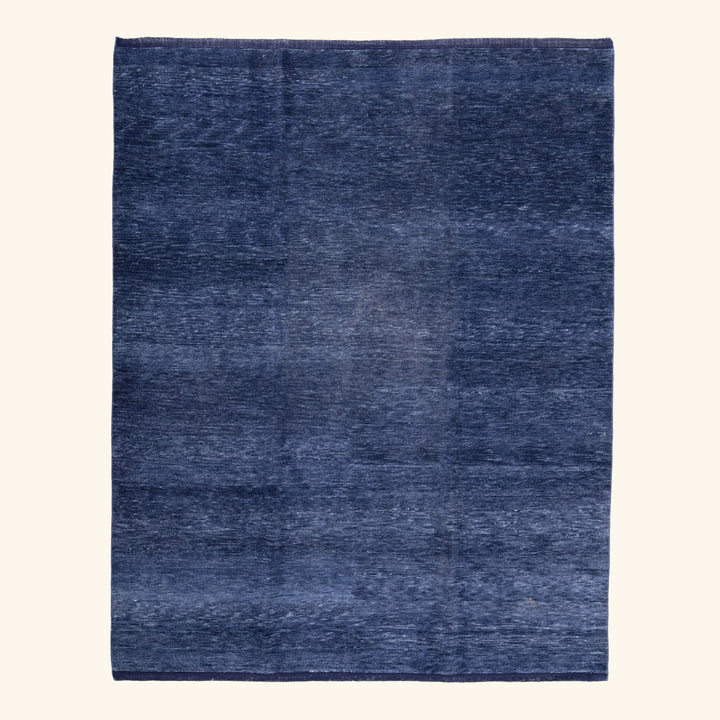 Blue Texture Wool Rug - 8' x 10'