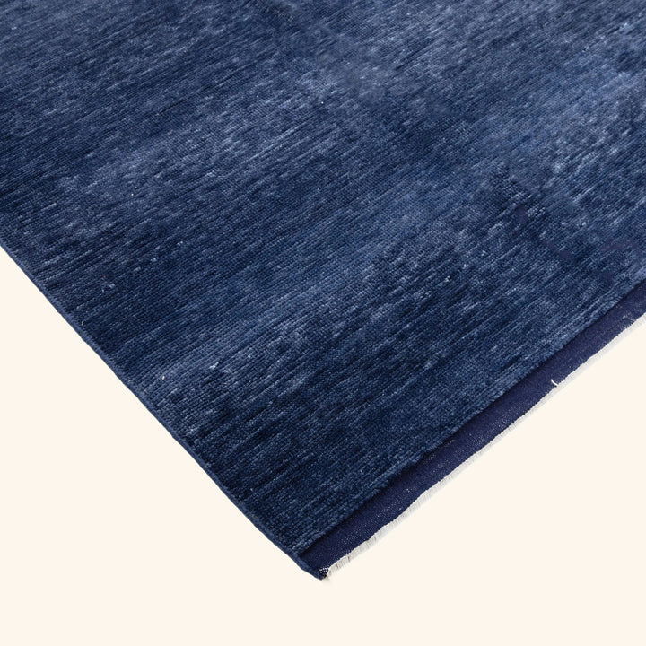 Blue Texture Wool Rug - 8' x 10'