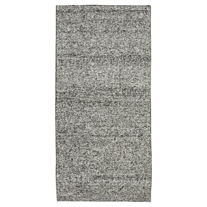 Black & White Dhurrie Wool Runner - 5' x 10'