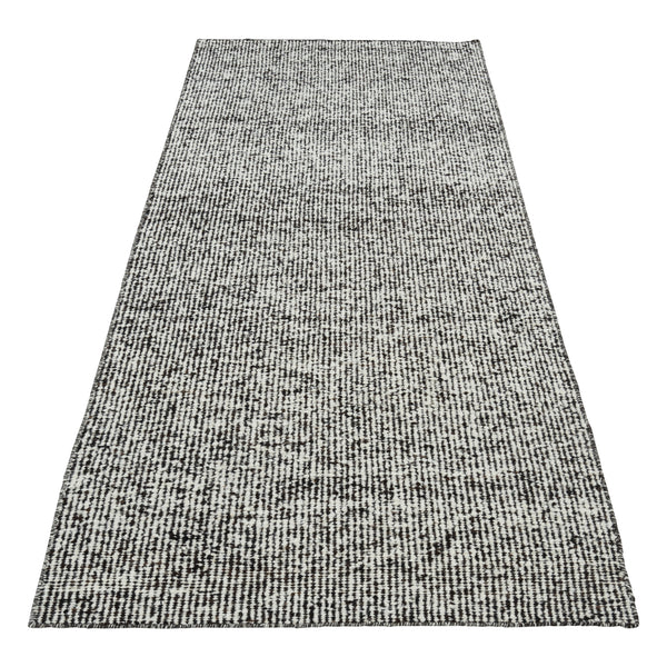 Black & White Dhurrie Wool Runner - 5' x 10'