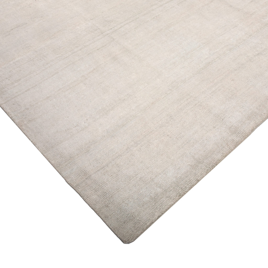 Ivory Solid Silk Rug - 9'11" x 14'