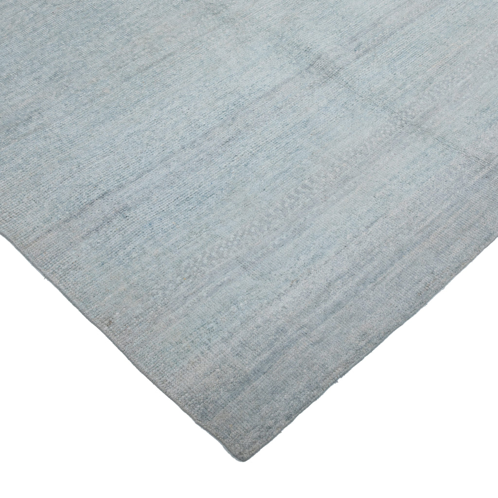 Light Blue Solid Silk Rug - 9'9" x 13'10"