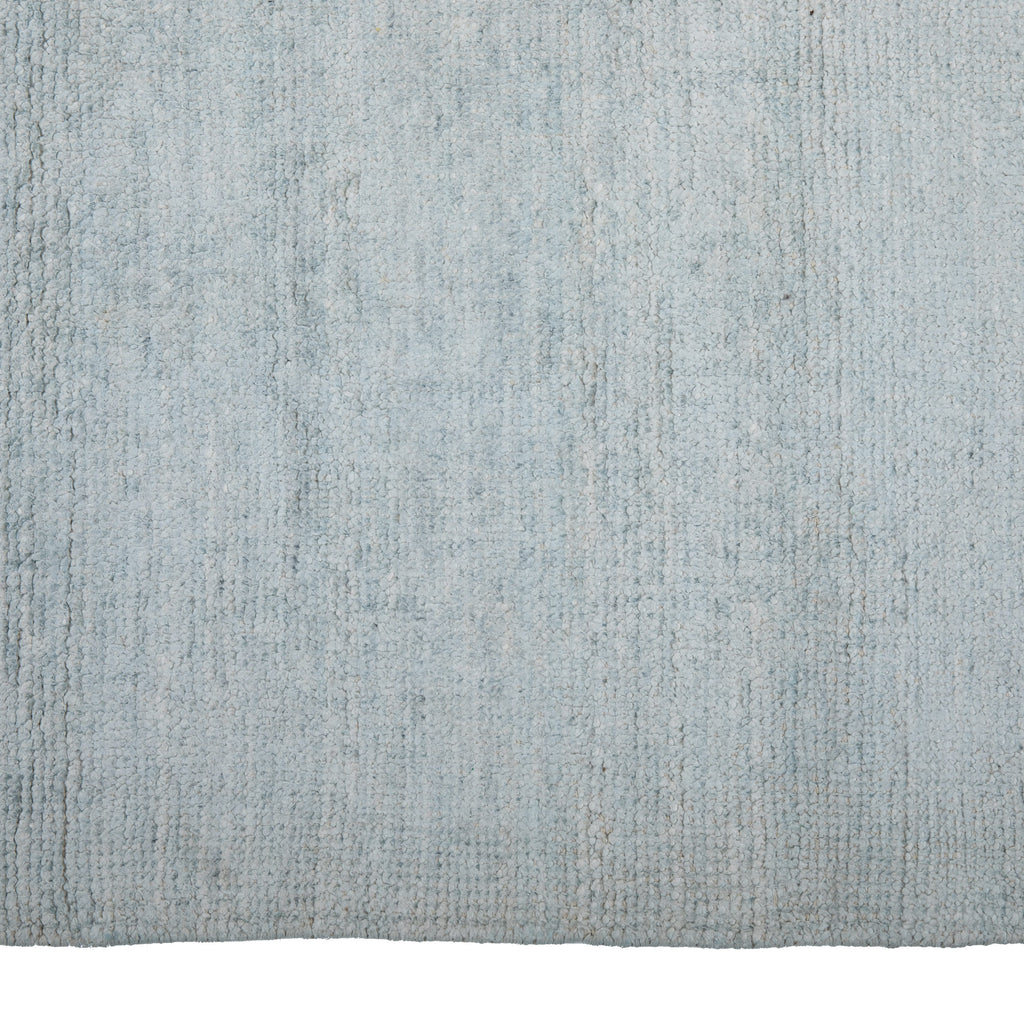 Light Blue Solid Silk Rug - 9'9" x 13'10"