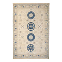 Ivory Blue Traditional Wool Rug - 9'11" x 14'11"