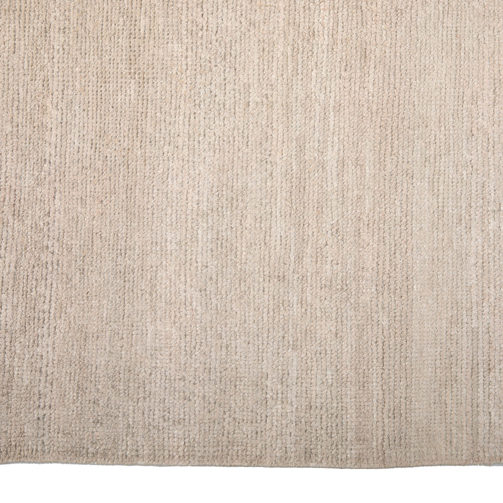 Cream Solid Silk Rug - 8'9" x 12'1"