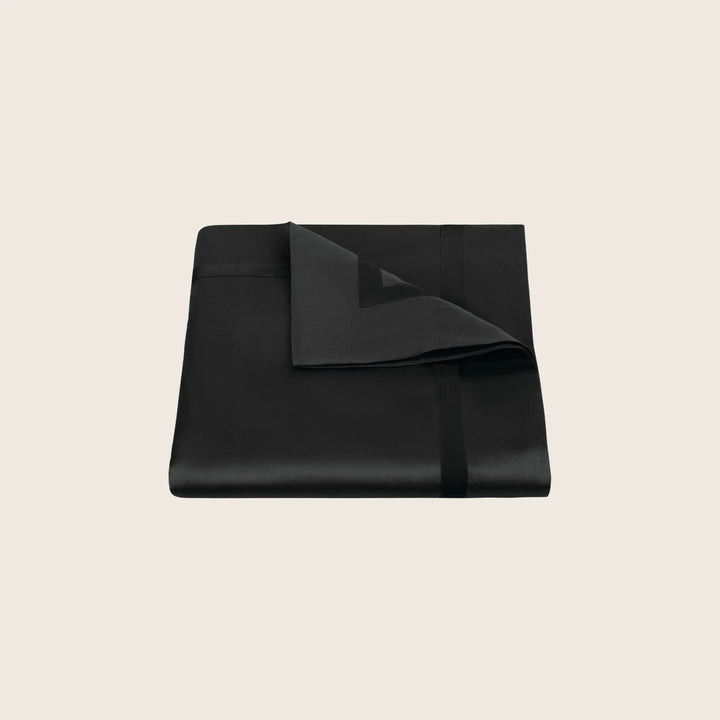 Nocturne Cotton Sateen Duvet Cover Black / Full/Queen
