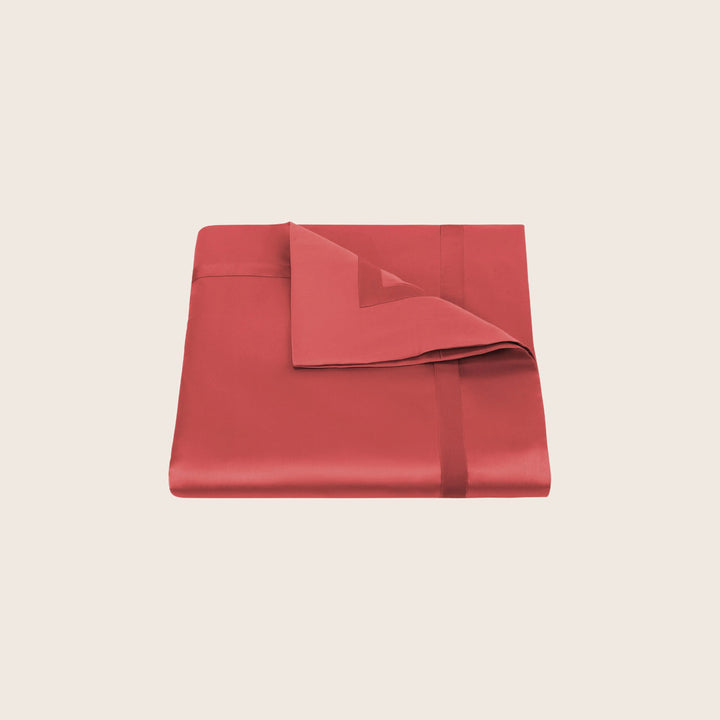 Nocturne Cotton Sateen Duvet Cover Coral / Full/Queen