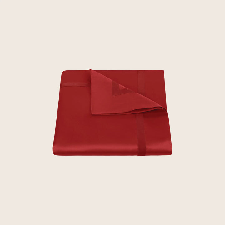 Nocturne Cotton Sateen Duvet Cover Scarlet / Full/Queen
