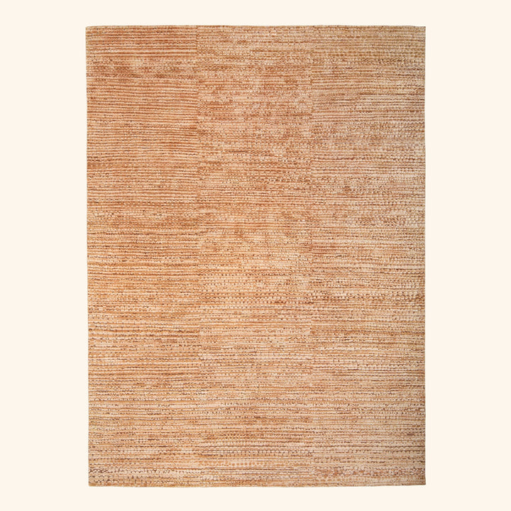 Rust Texture Silk Wool Blend Rug - 9'1" x 12'1"