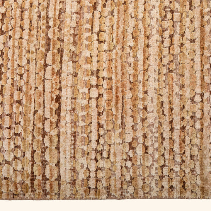 Rust Texture Silk Wool Blend Rug - 9'1" x 12'1"