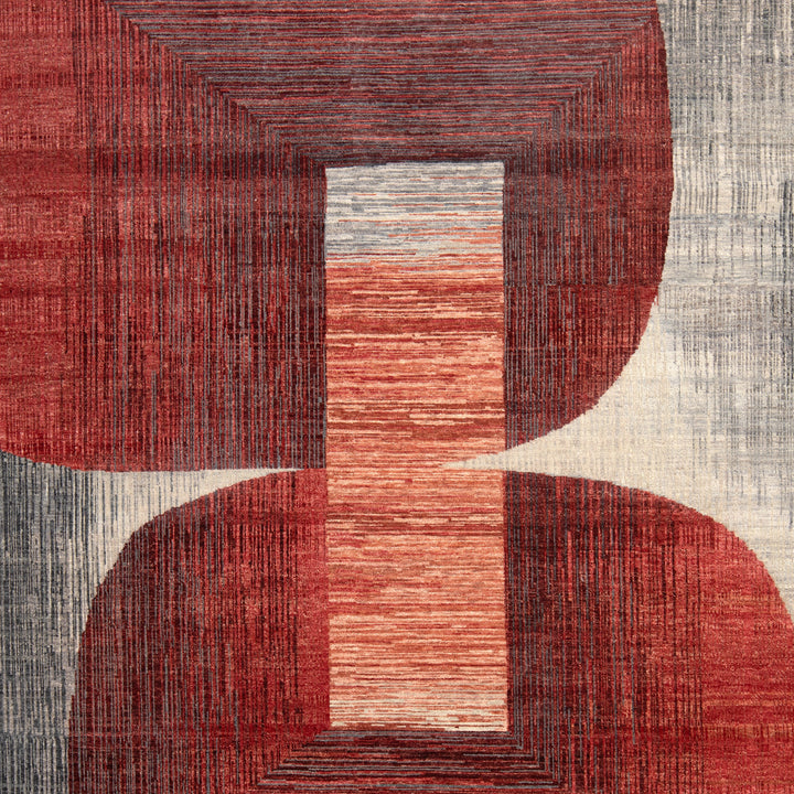 Red Contemporary Wool Rug - 8' x 10'
