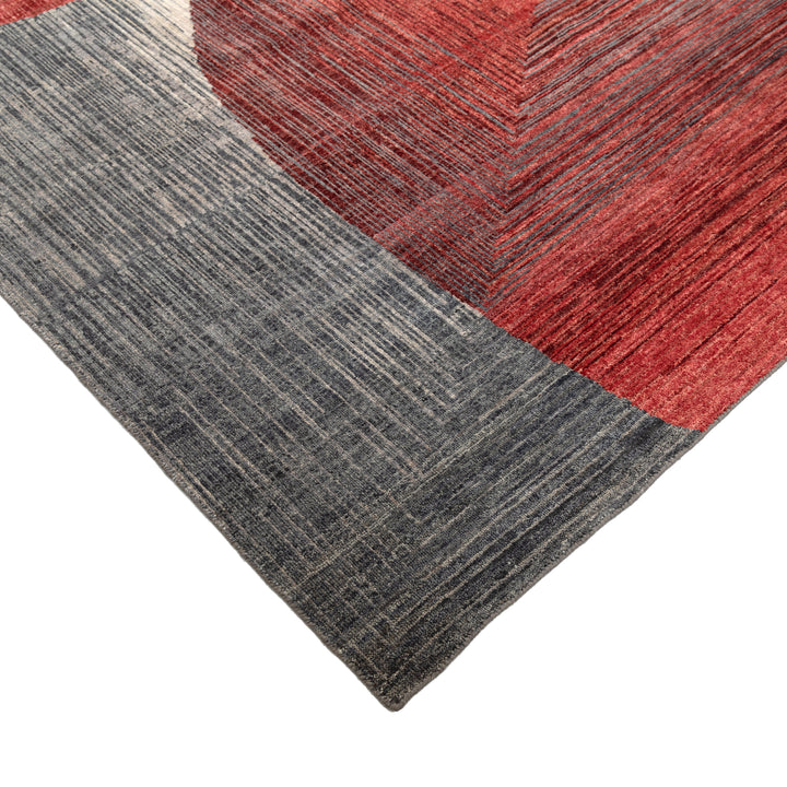 Red Contemporary Wool Rug - 8' x 10'