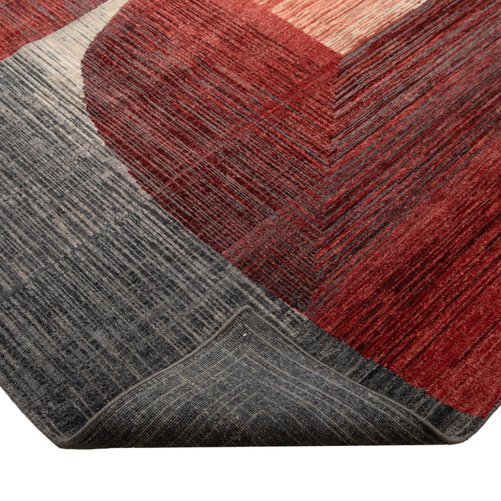 Red Contemporary Wool Rug - 8' x 10'