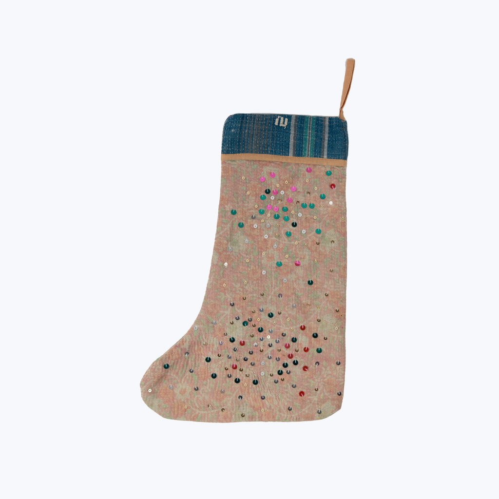 Sequin Kantha Multi Stocking