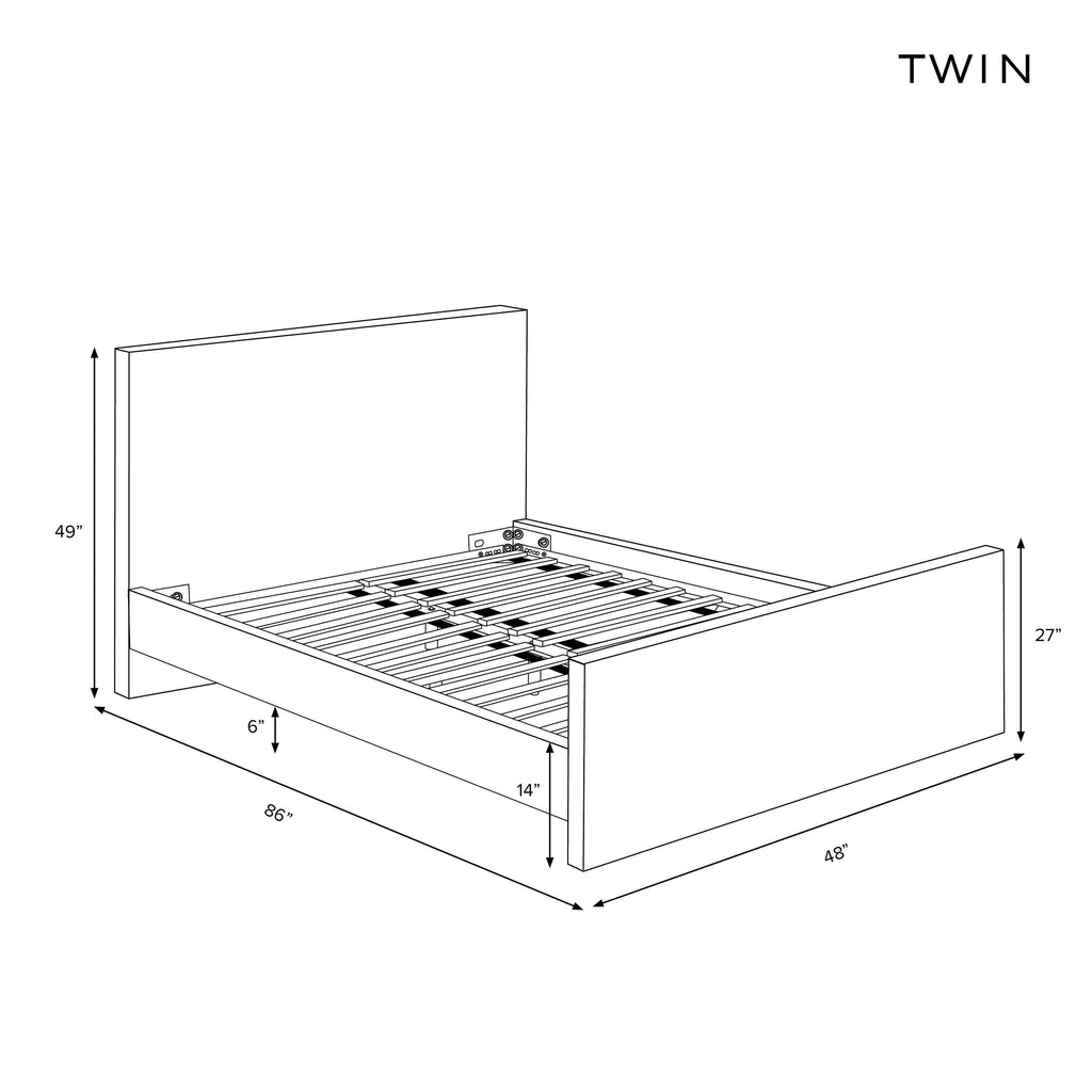 Alta Platform Bed Twin / Woolen Pecan