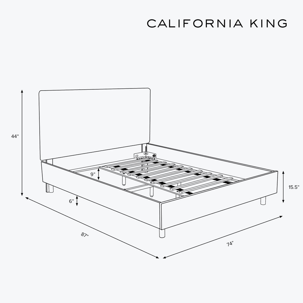 Linea Platform Bed California King / Woolen Pecan