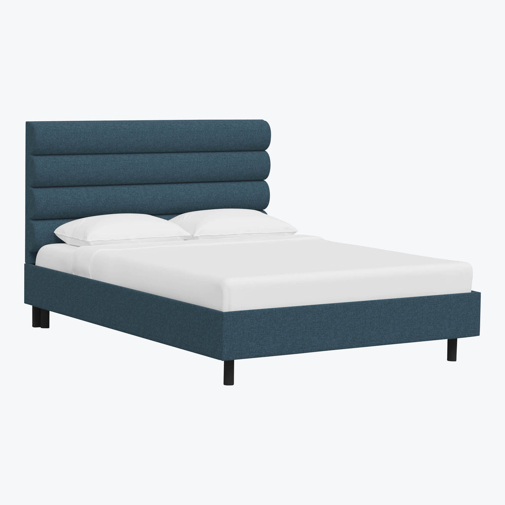 Linea Platform Bed California King / Zuma Linen Navy