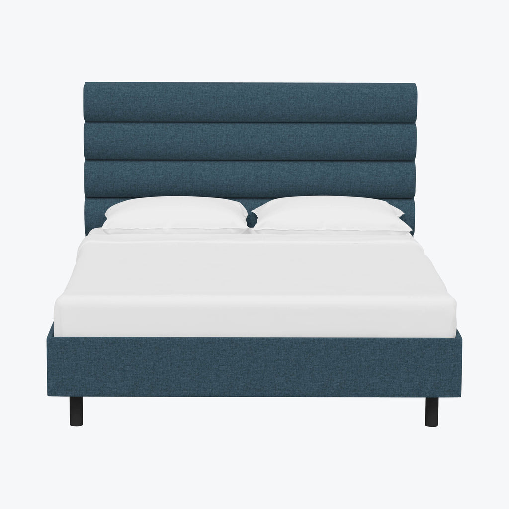 Linea Platform Bed California King / Zuma Linen Navy